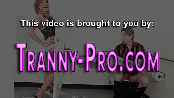 Cute tranny gets cum after sucking