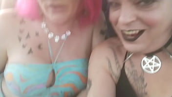 Public Trans-Lesbian Intense Blowjob