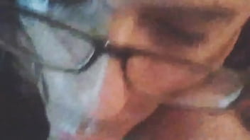 Lady boy rides fat dildo