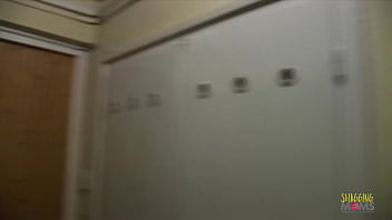 Blonde with big natural tits with tan lines gets shagged by a stud