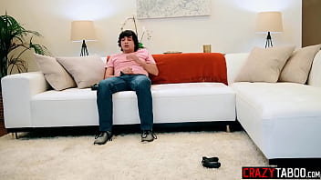 MILF stepmom Sheena Ryder fucked by a stepson after she caught him jerking off on teen stepsister Chloe Cherry