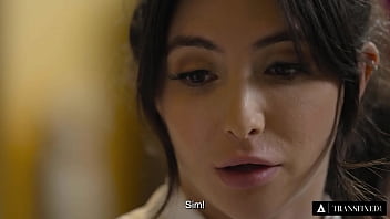 TRANSFIXED - Busty T-Girl Khloe Kay Fucks Bubble Butt Jane Wilde At Work! Portuguese Subtitles