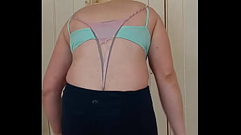 Funny thong hanging wedgie