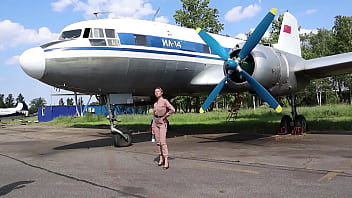 Soviet plane, black Volga and nude model