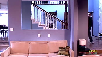 Redhead MILF gets face fucked with her big tits out