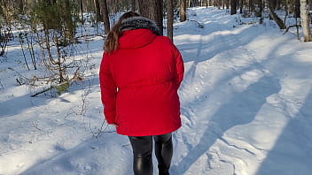 Big ass in torn leather leggings in cum