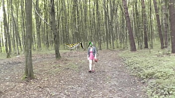 Sexy MILF Frina again went to forest to pick and forgot to wear panties. Under skirt without panties. Public exposure. Outdoors. Outside. Outdoor. No panties in nature.