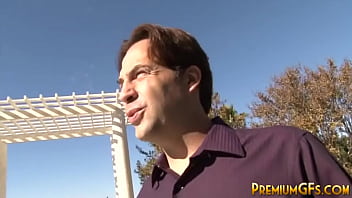 Busty cock whore gives a handie with Dylan Ryder