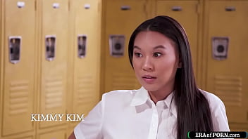 Asian teen student spanked by a teacher