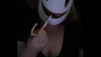 SFW SC Caressing her breasts through her black shirt and bra