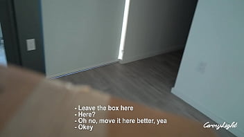 Silly MILF Pays Delivery Guy with Blowjob &amp_ Tight pussy While Husband isn'_t Home / Huge Creampie