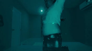 (Infrared night vision) Blowjob, kissing and sucking the tits of my wife'_s stepdaughter, this time we fucked secretly during the night. Full morbid, she sucks my dick very rich