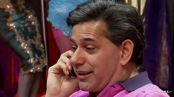 Two curvy sluts get talked into playing with the same dick