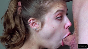 StepSister Tasting Stepbrother'_s Cum - Close Up DeepThroat Blowjob