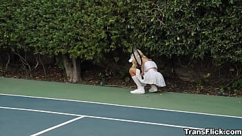 Tranny tennis player Brittney Kade and her ballsack is back in action! Now with the redhead busty super MILF Lauren Phillips!