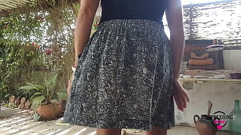 nippleringlover kinky mother outdoors no panties flashing pierced pussy in chains and extreme pierced nipples