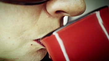 Under The Skirt Without Panties - Karina sexy blonde coffee time