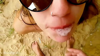 drinking pee on the public beach in front of people, "_HIGH RISK"_ -short version-
