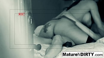 Brunette MILF secretly recorded masturbating and fucking