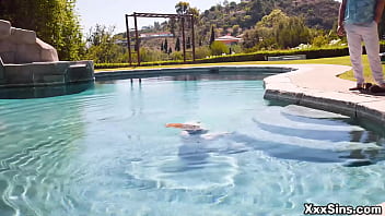 Pool service worker Seth Gamble gets seduced by his client'_s super hot busty wife Lexi Luna as she is tanning in her bikini by the pool!