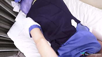 Asian blonde teen Reika Asakura enjoys soft sex with boyfriend