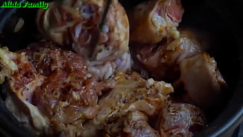 Alida made the spicy- stewed pig feet with white radish - a nutritious, simple dish