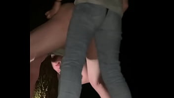 Wife Pegging Husband in Public Woods