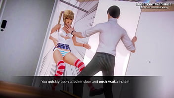 Waifu Academy | Horny 18yo Teen Stepdaughter Sucks a Big Cock In The Locker While Watching Her Slutty MILF Stepmom Getting Her Pussy Eaten | My sexiest gameplay moments | Part #1