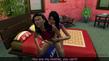 Sims 4, Lesbian milf stepmother caught stepdaughter masturbating