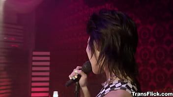 Transflick.com - Singer Brooklyn Gray got fucked on stage by tranny Ariel Demure. Ariel, the star performer at a club, is moving on to the next big step in her career and trying to find someone talented to take her place.