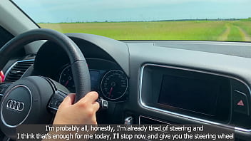 Stepmother: - Okay, I'_ll spread your legs. A young and experienced stepmother sucked her stepson in the car and let him cum in her pussy