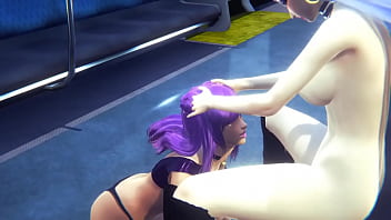 LOL KDA Hentai - Evelynn Futa fucks Kaisa'_s ass and blowjob - Japanese Asian Manga Anime Game Porn