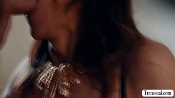 Horny shemale barebacked by perv stepson