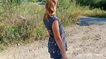 Juli walks in transparent dress