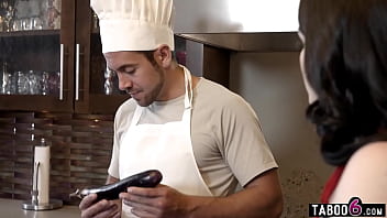 Cooking lessons for horny MILF wife Evelyn Claire her birthday