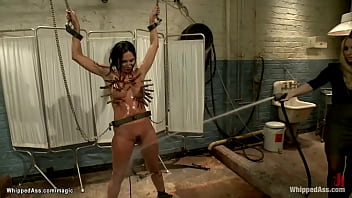 Lesbian recruit gets water bondage