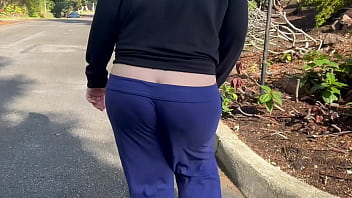Mom Walking Around The Neighbor Flashing Her Fat Ass