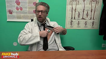 FAKEhub - Sexy young Misha Cross with her erect nipples and wet pussy almost gives her big cock doctor a heart after seducing him in the office