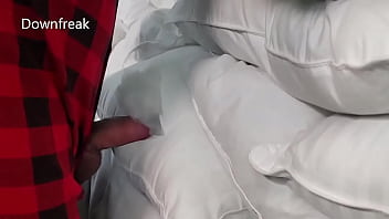 A Guy Humps His Pillows and Fucks The Stuffing Until He Cums
