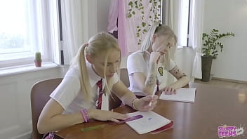 2 Lesbians sharing 1 Dick - Threesome blindfolded Double Blowjob - Trailer#02 Mimi Cica &amp_ Lulu Love