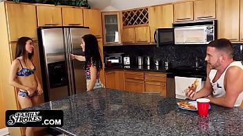 Sweet Teen And Stepbrother Get Intimate Moments In The Kitchen
