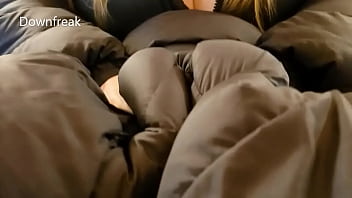 Lucky Guy Gets A Down Jacket Hand Job From His Busty GF