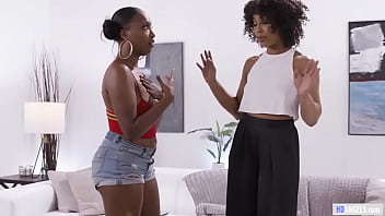 Black step mom and step daughter learning dance moves - Misty Stone and Daya Knight