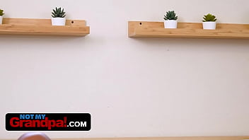 NotMyGrandpa - Horny Old StepGrandpa Busts In Pretty Ebony Teen Rubbing Her Clit And Helps Her Cum