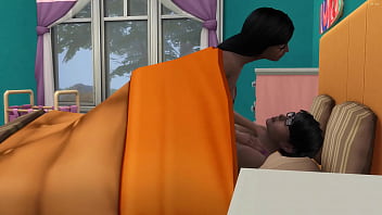 Indian step Brother had to share the same bed with his sister because of the guests