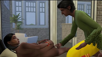 Indian step brother helps his nymphomaniac sister finding her in bed naked after masturbating