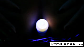 Romi Rain plays with a disco ball before stuffing toying her pussy
