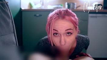 The bitch did not want to wash the dishes, and had to ask her stepbrother