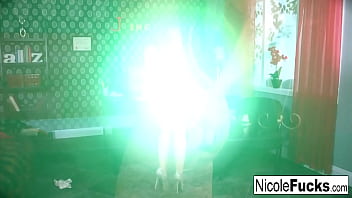 Hot Nicole in black against window light