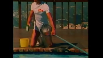 Naughty little bitch invited charming hottie from pool service for some pearls diving while her partner was busy with  his crap job, later he would allowed to join their fun